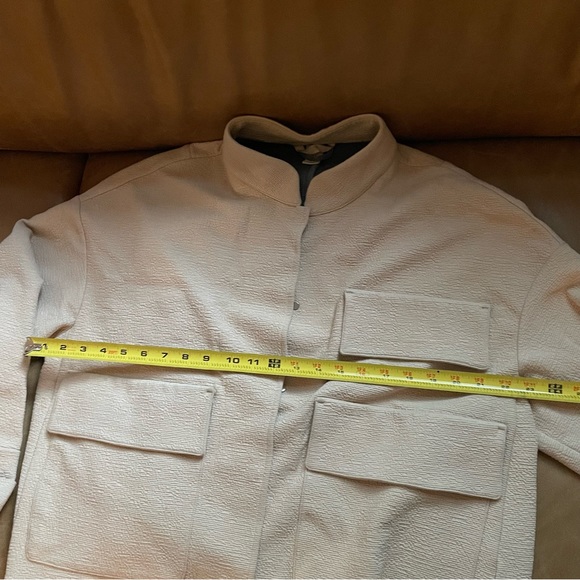 H&M bomber overcoat chore jacket large pockets off white cream shirt minimal - Picture 10 of 13